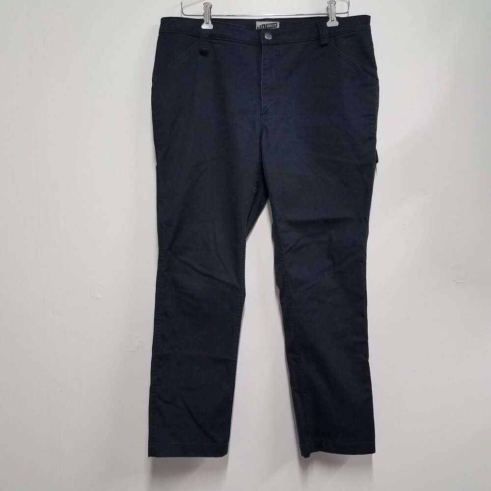 Duluth 40 Grit Pants Flex Twill Slim Leg Women's 14 Short Black Work Pant 12916